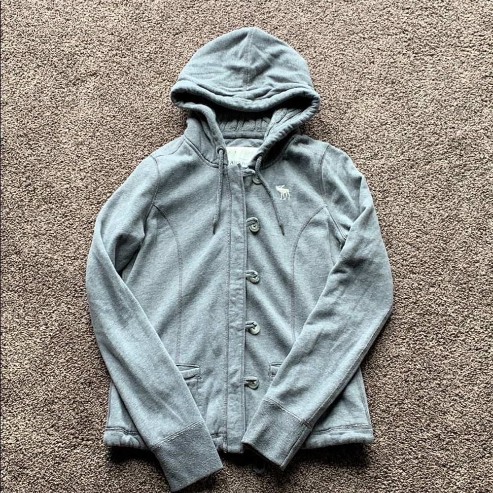 Gray Abercrombie & Fitch Zip up Jacket